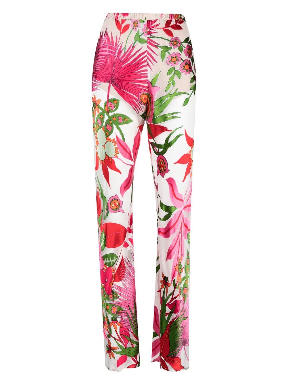 Floral-print trousers - White