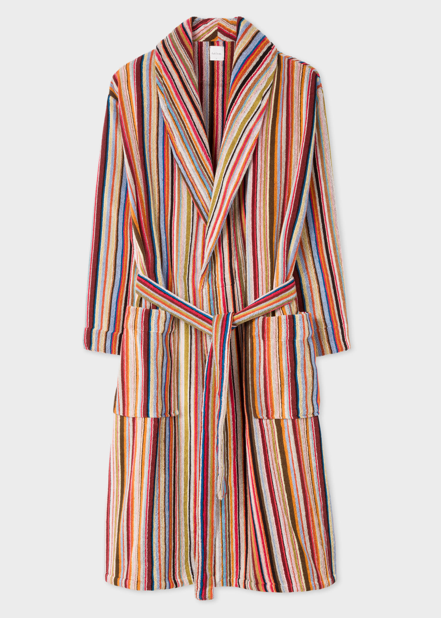 'Signature Stripe' Woven Cotton Dressing Gown Multicolour