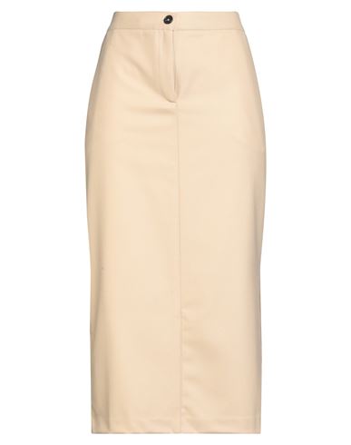 Woman Midi skirt Beige Size 6 Virgin Wool