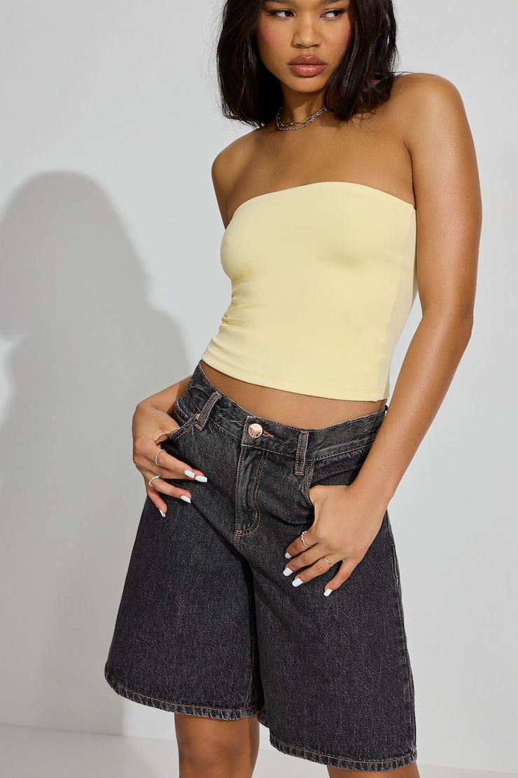 Sleek Longline Tube Top - Yellow - Women Clothing