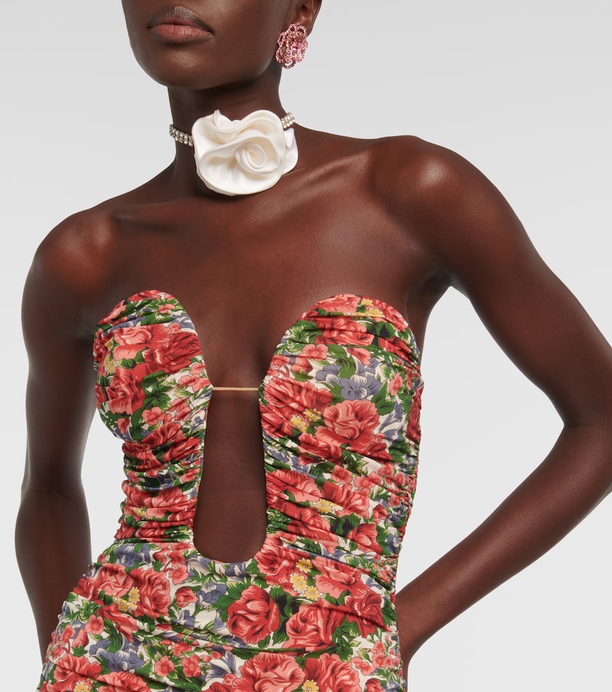 Floral ruched minidress