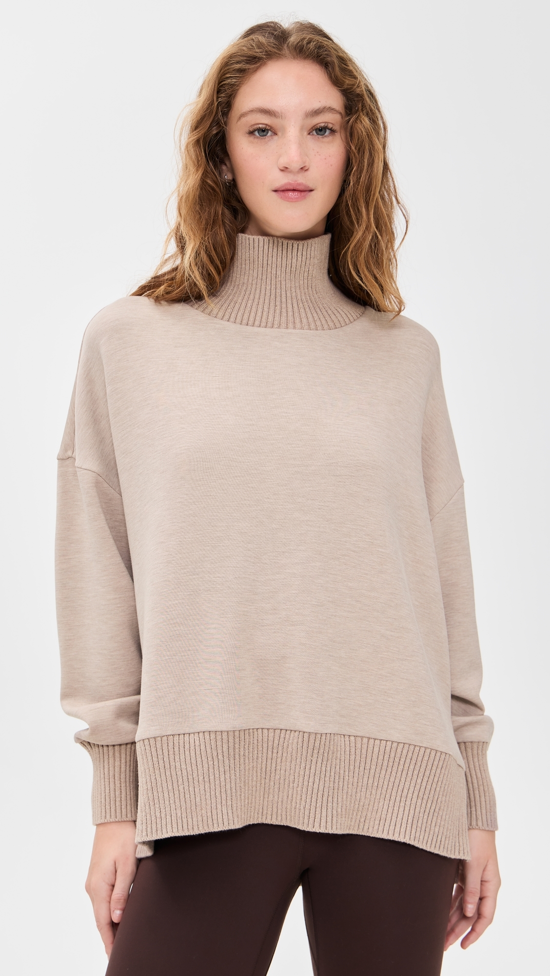 Barker High Neck Sweatshirt Taupe Marl