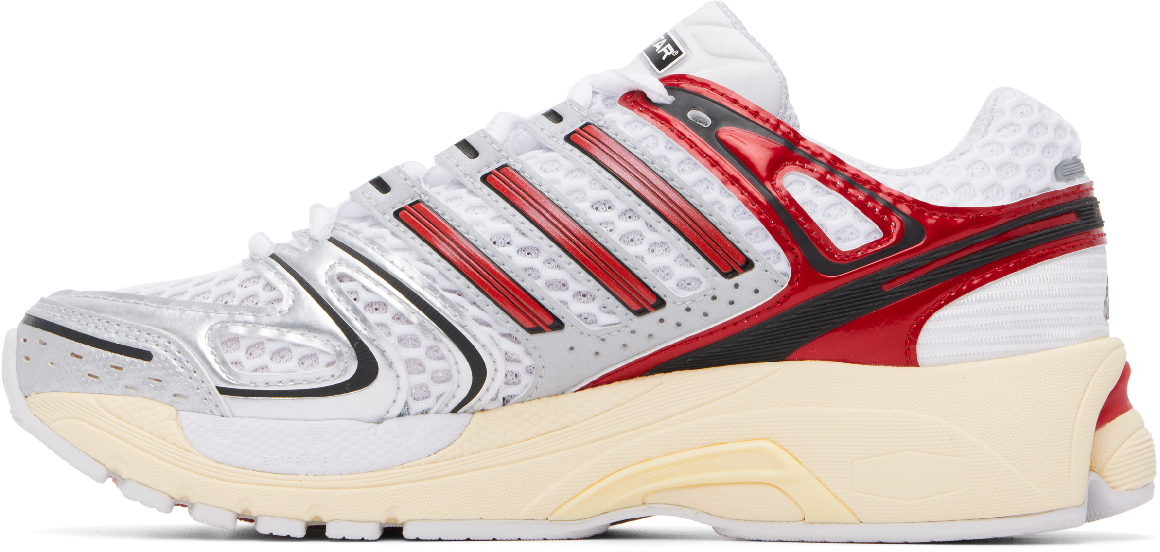 White & Red Adistar Control 5 Sneakers