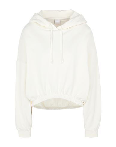 Organic Jersey Hoodie W/ Elastic Waistband Woman Sweatshirt Ivory Size L Organic cotton