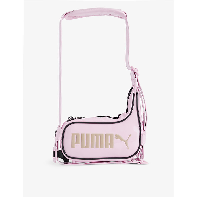 Womens Whisp Of Pink Puma x Branded Faux-leather Shoulder bag 