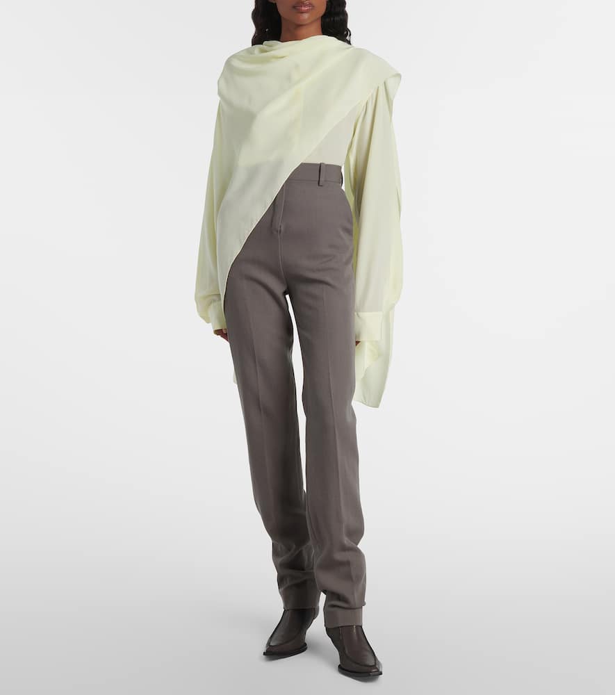 Kiki draped silk blouse