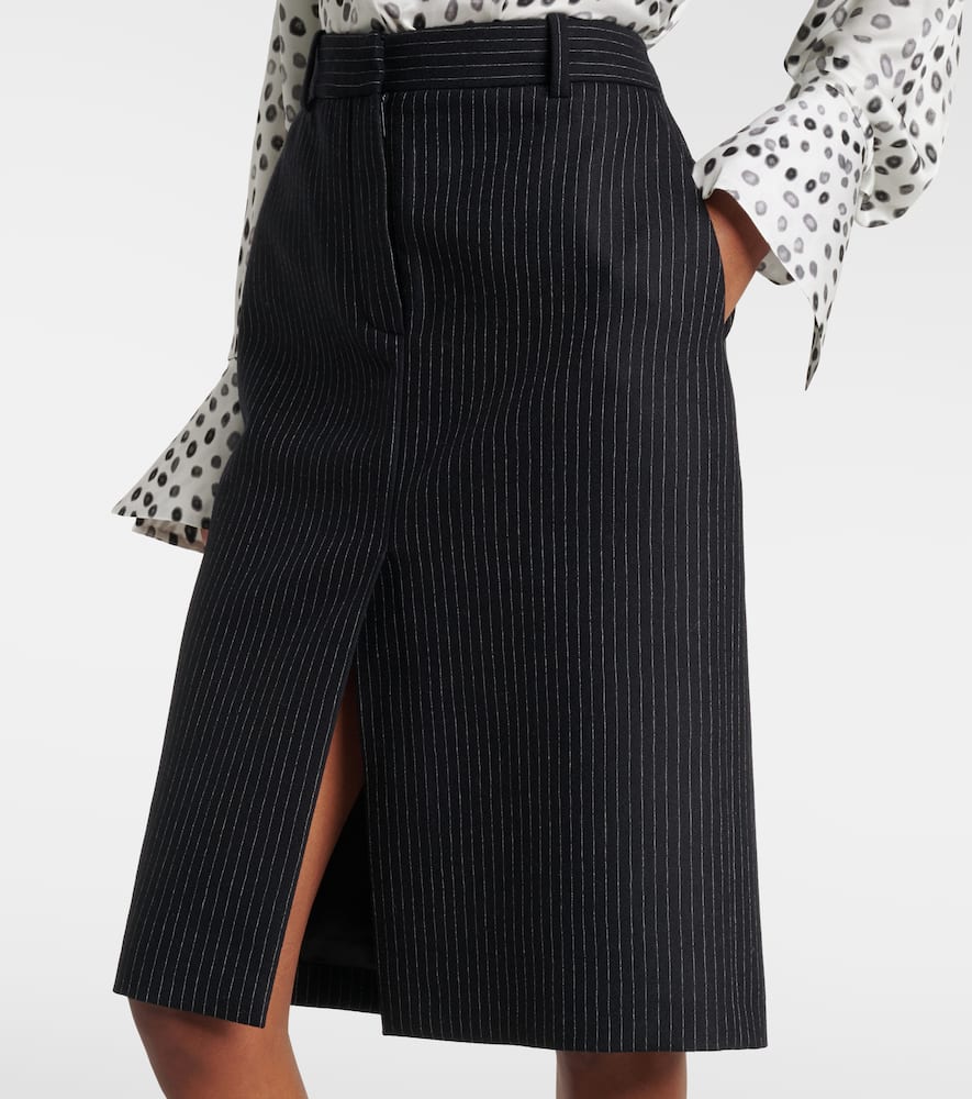 Pinstriped wool-blend pencil skirt