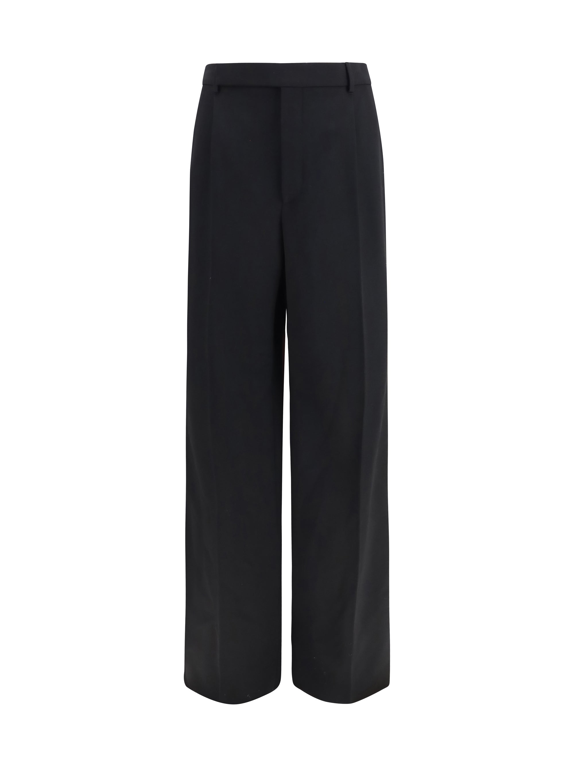 Grain de Poudre Wool Trousers — Black