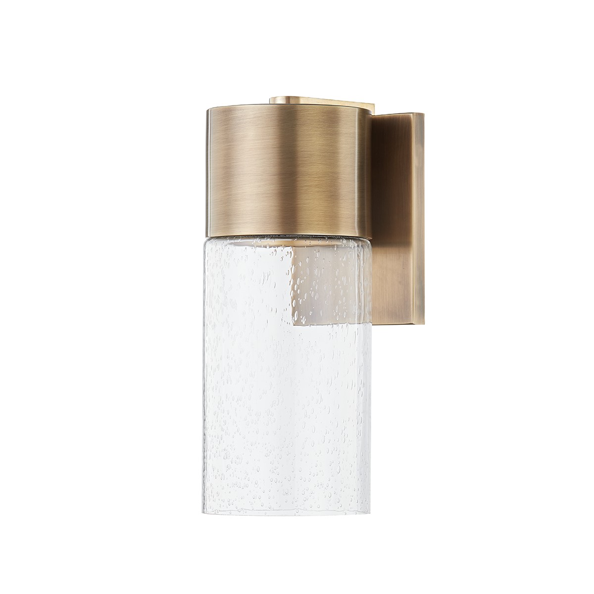 Pristine 1-Light Outdoor Wall Sconce in Patina Bra