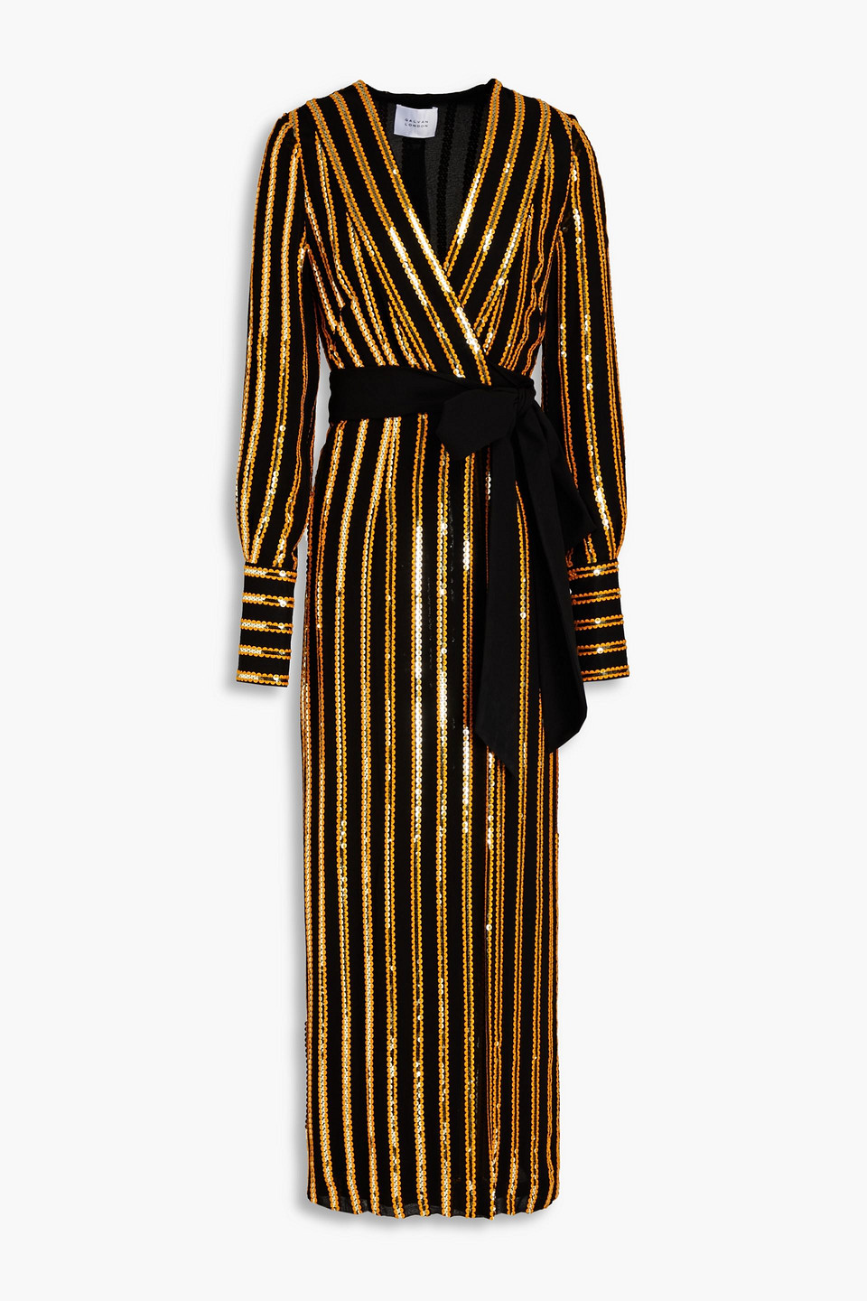 Pride embellished crepe midi wrap dress - Black - FR 34