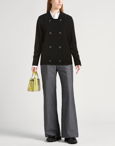 Woman Cardigan Black Size 6 Wool