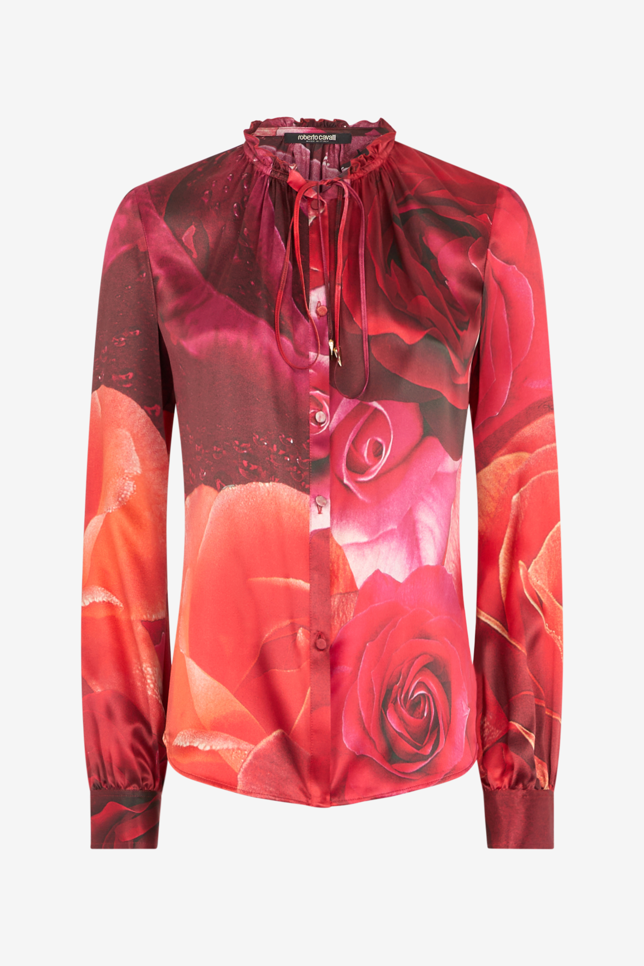 Rose-print Silk Shirt