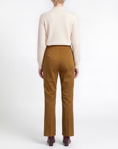 Woman Pants Khaki Size 2 Cotton, Elastane