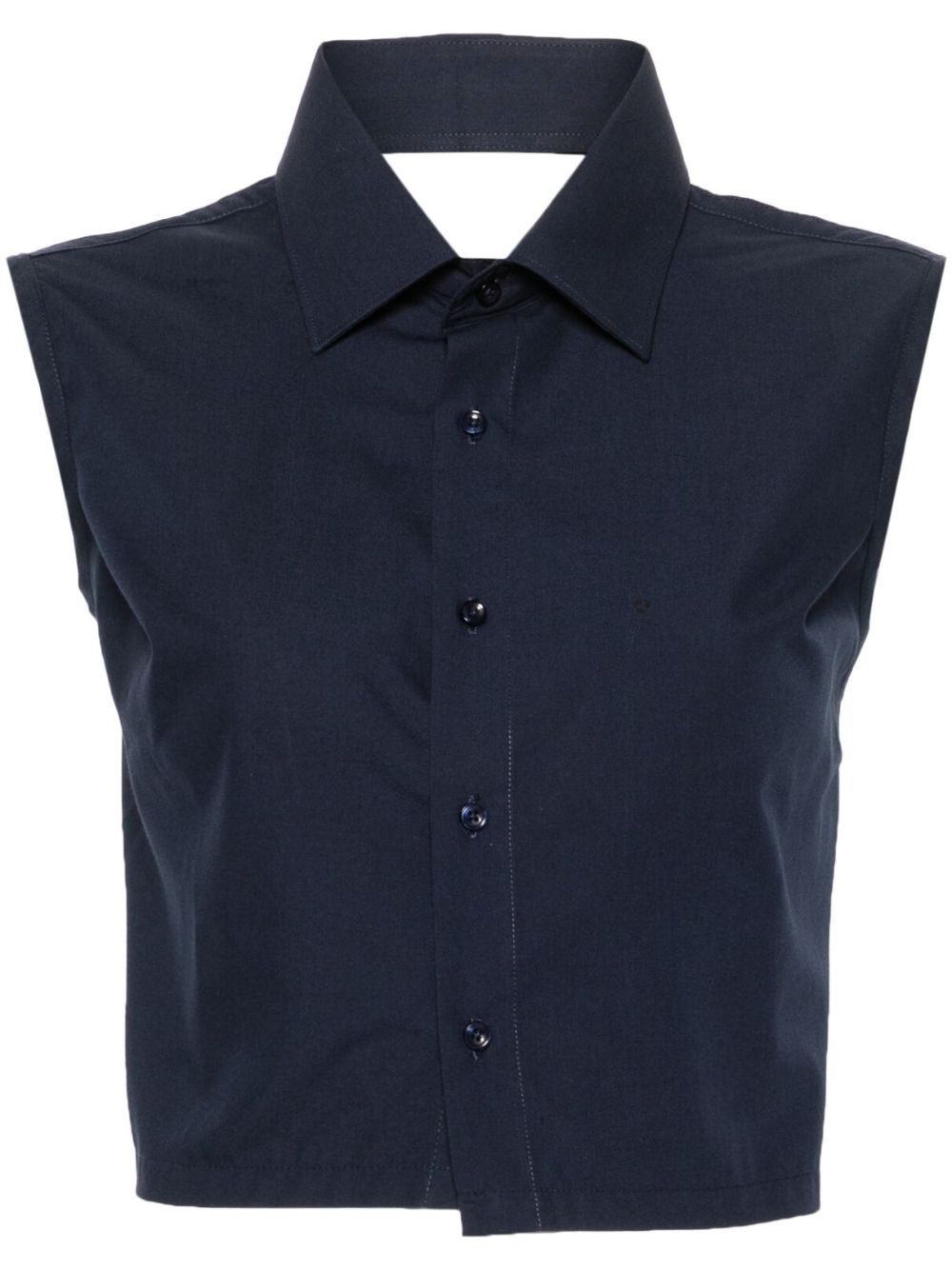 Sleeveless open-back shirt - Blue