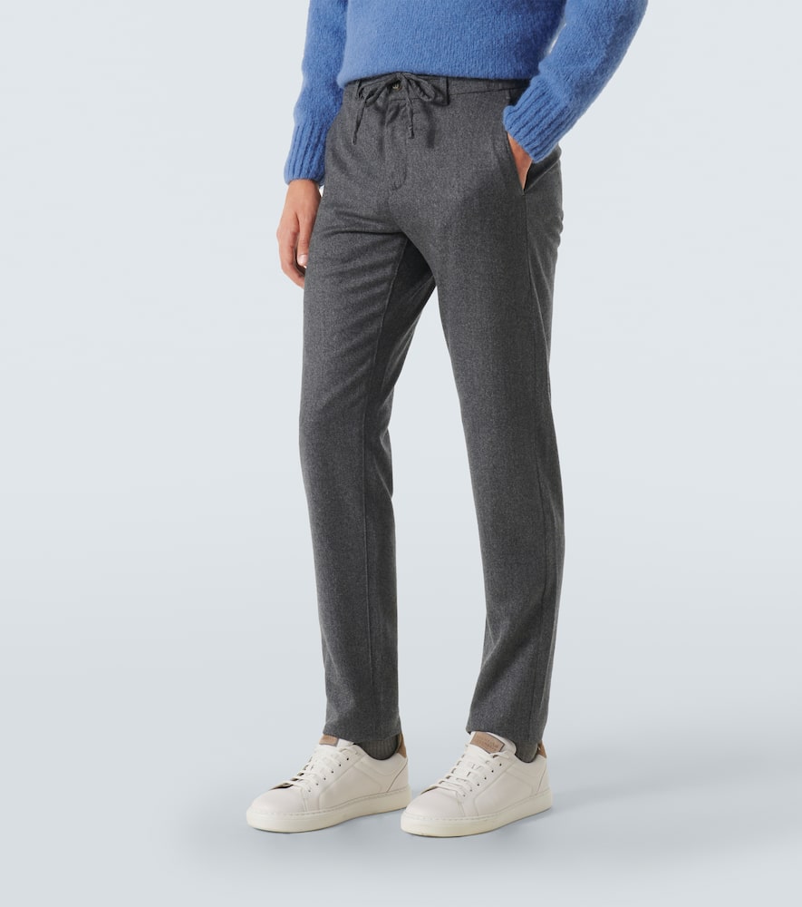 Wool straight pants