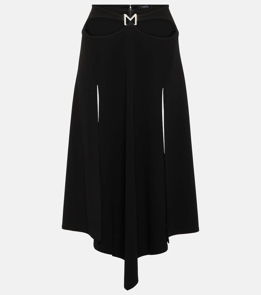 Logo asymmetric midi skirt