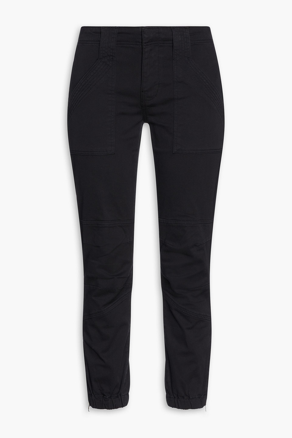 Cotton-blend twill tapered pants