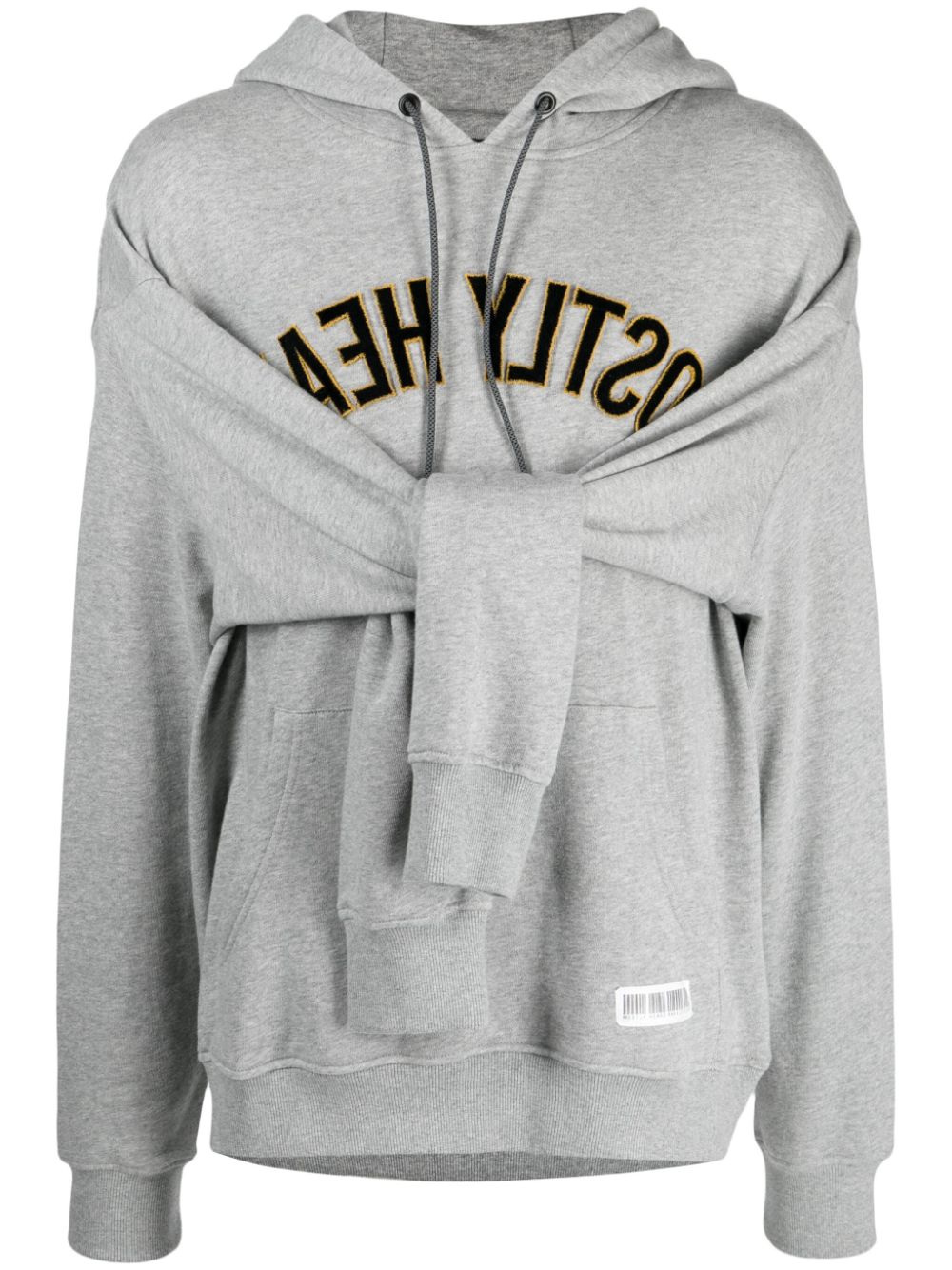 Logo-print cotton hoodie - Grey