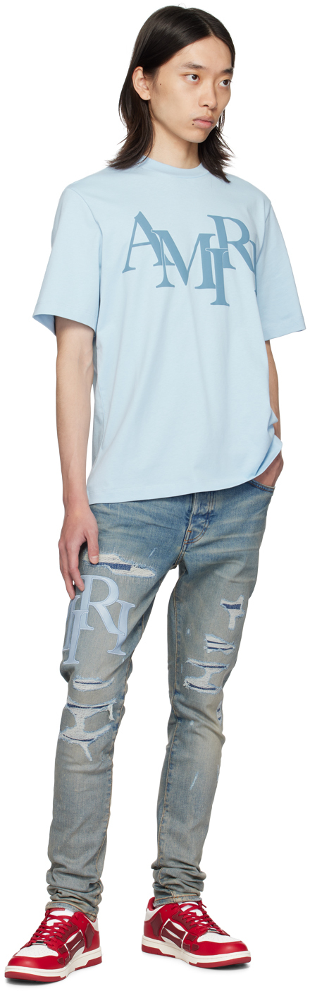 AMIRI Blue Amiri Staggered T-Shirt