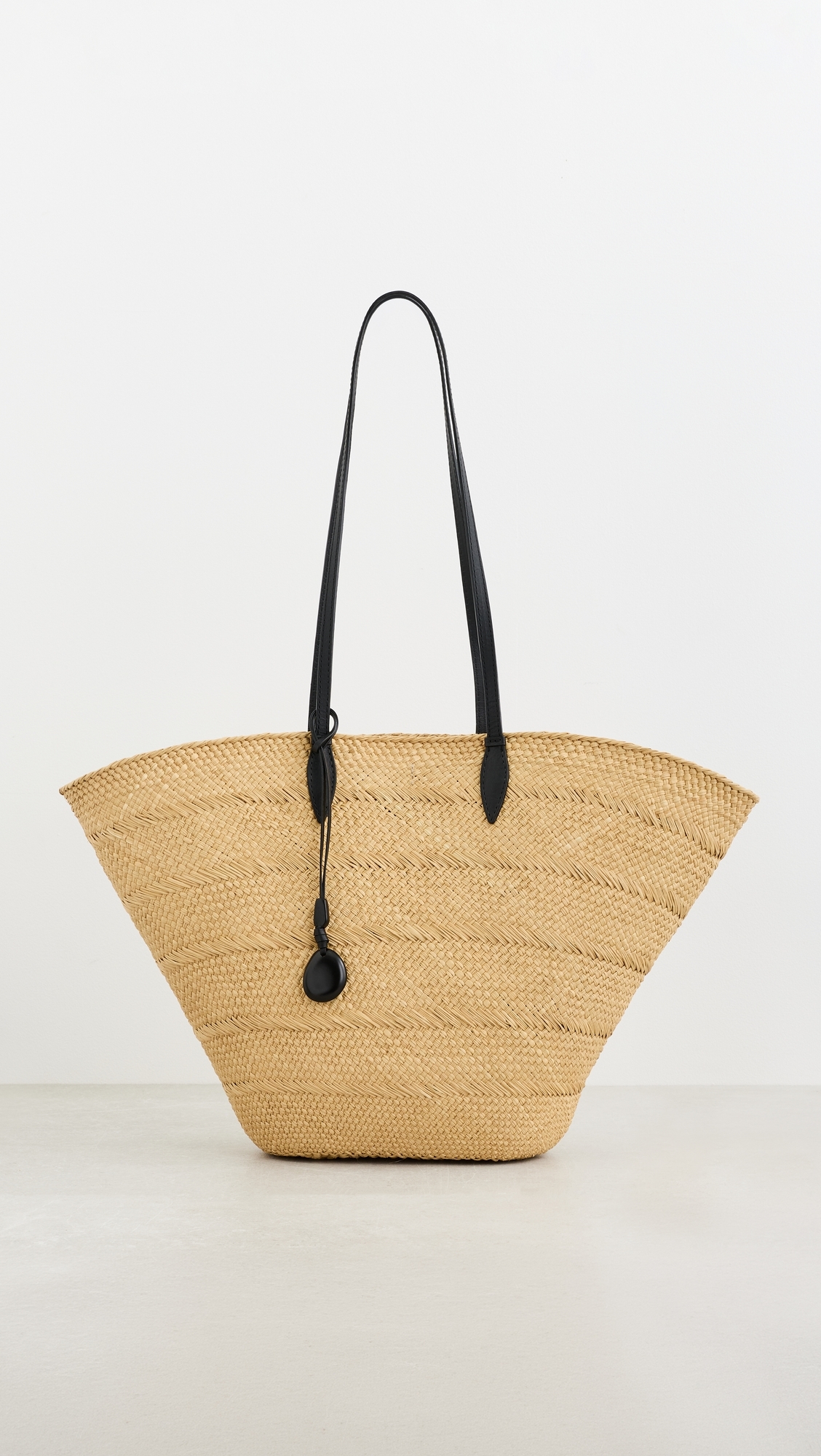 The Large Trapeze Basket Tote Bag Taupe/Black One Size