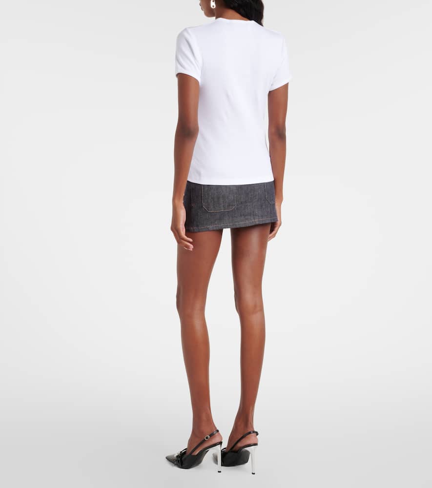 Cutout cotton T-shirt