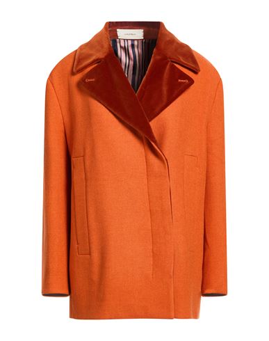 Malìparmi Woman Coat Orange Size 10 Wool, Polyamide, Viscose, Cotton