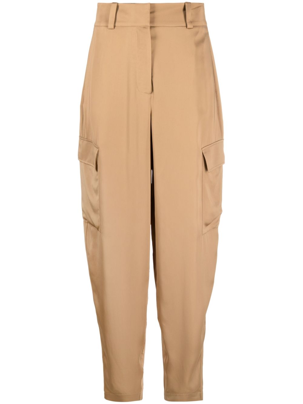 High-waisted cargo trousers - Neutrals