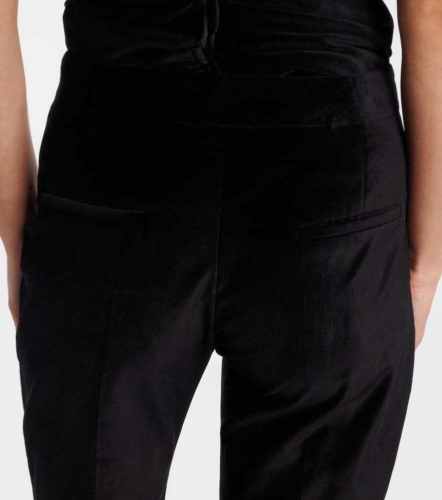 Roux cotton-blend velvet flared pants