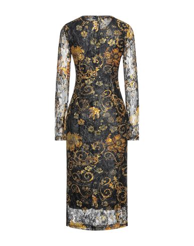 Woman Midi dress Black Size 4 Polyamide, Metallic Polyester