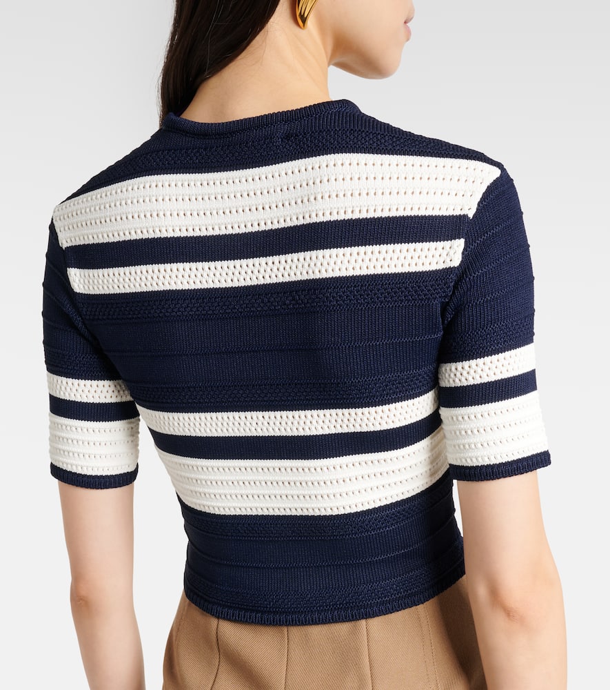 Knitted striped crop top