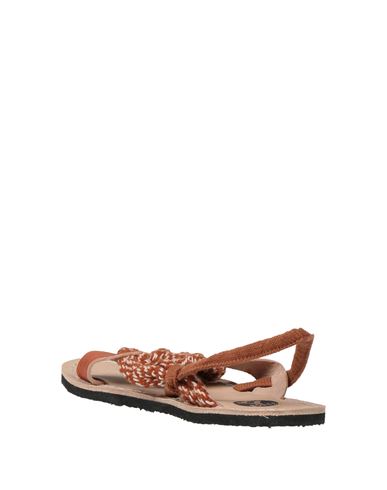 Woman Sandals Brown Size 6 Textile fibers, Leather