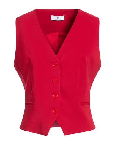 Woman Tailored Vest Red Size XS Polyester, Elastane