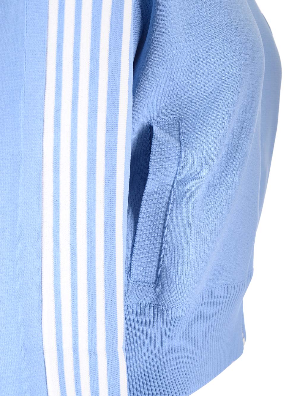 Intarsia-logo zip-up cardigan - Blue
