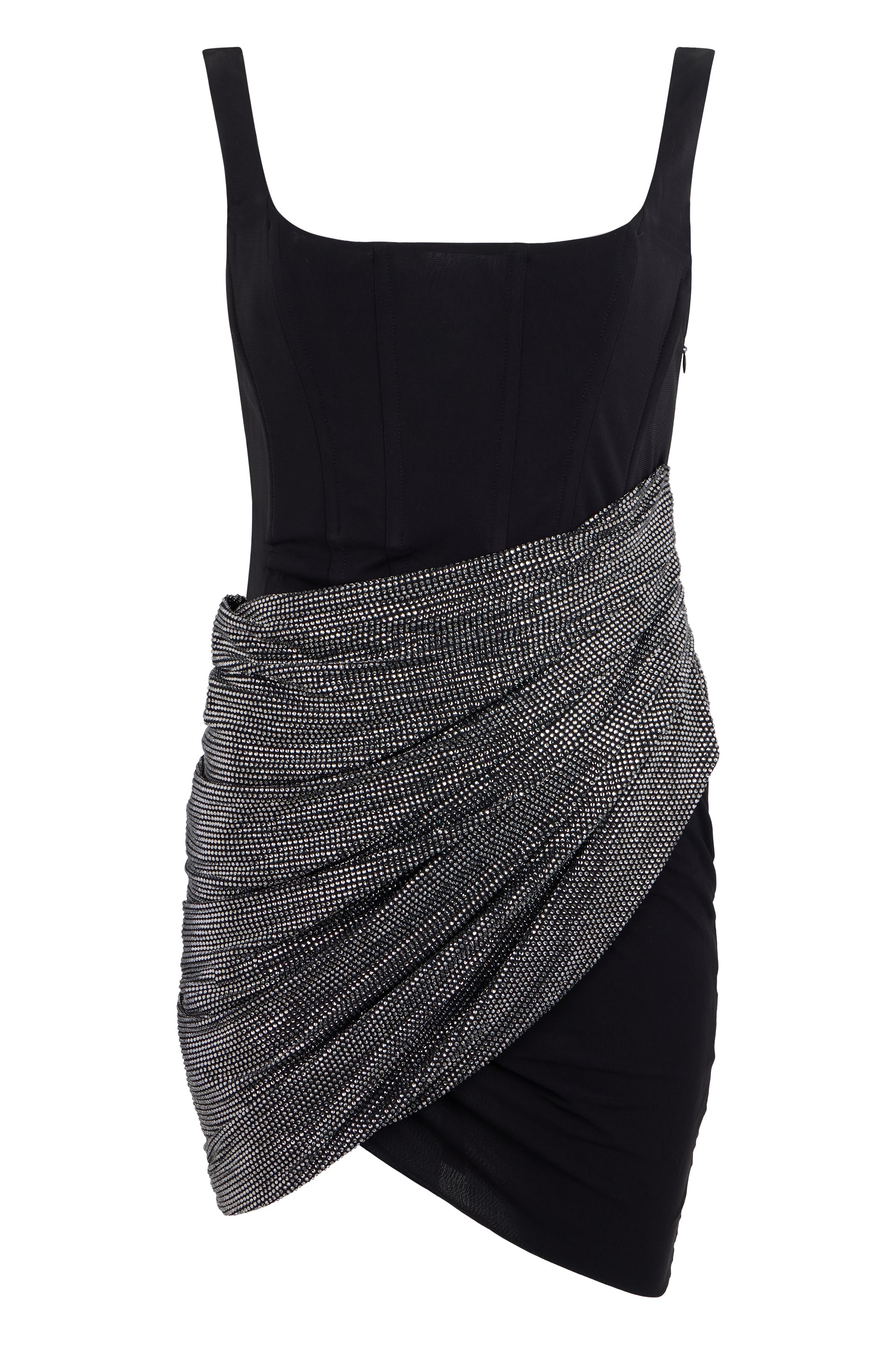 Elegant Fitted Mini Dress with Rhinestone Belt