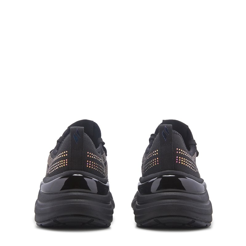 Women's Hazel Lustrous Sheen Rhinestone Fashion Sneakers (Black/Multi)