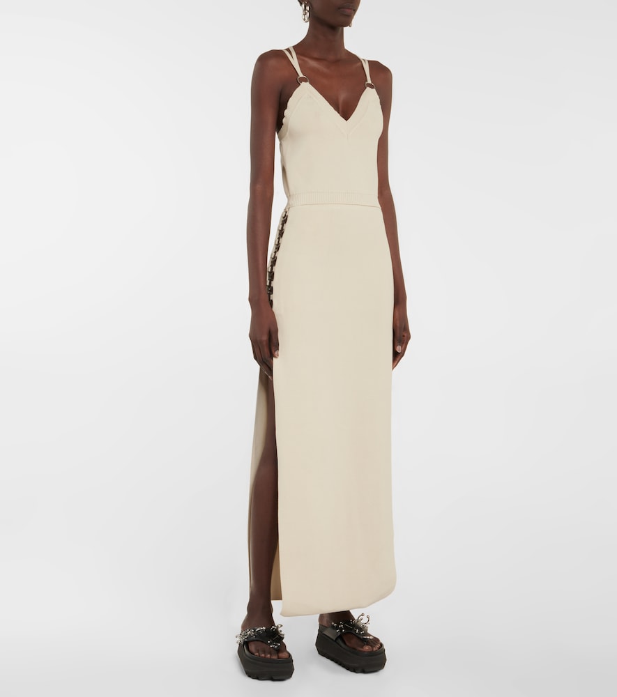 Embellished knit midi dress