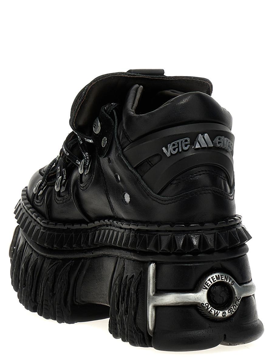X New Rock 'Platform' Sneakers in Black