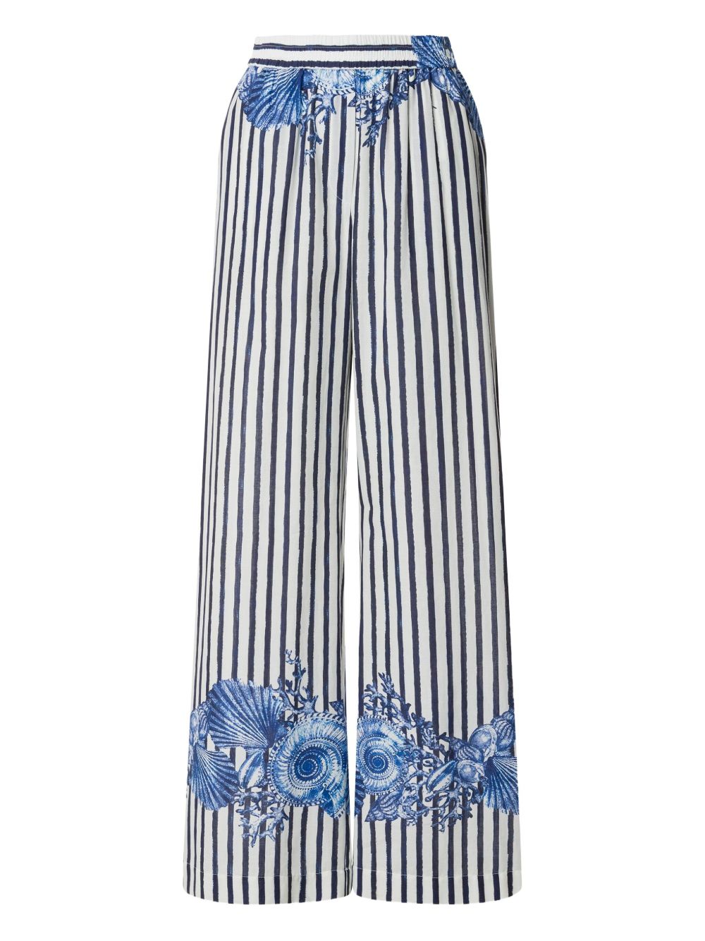 Alberta Ferretti striped cotton trousers - White