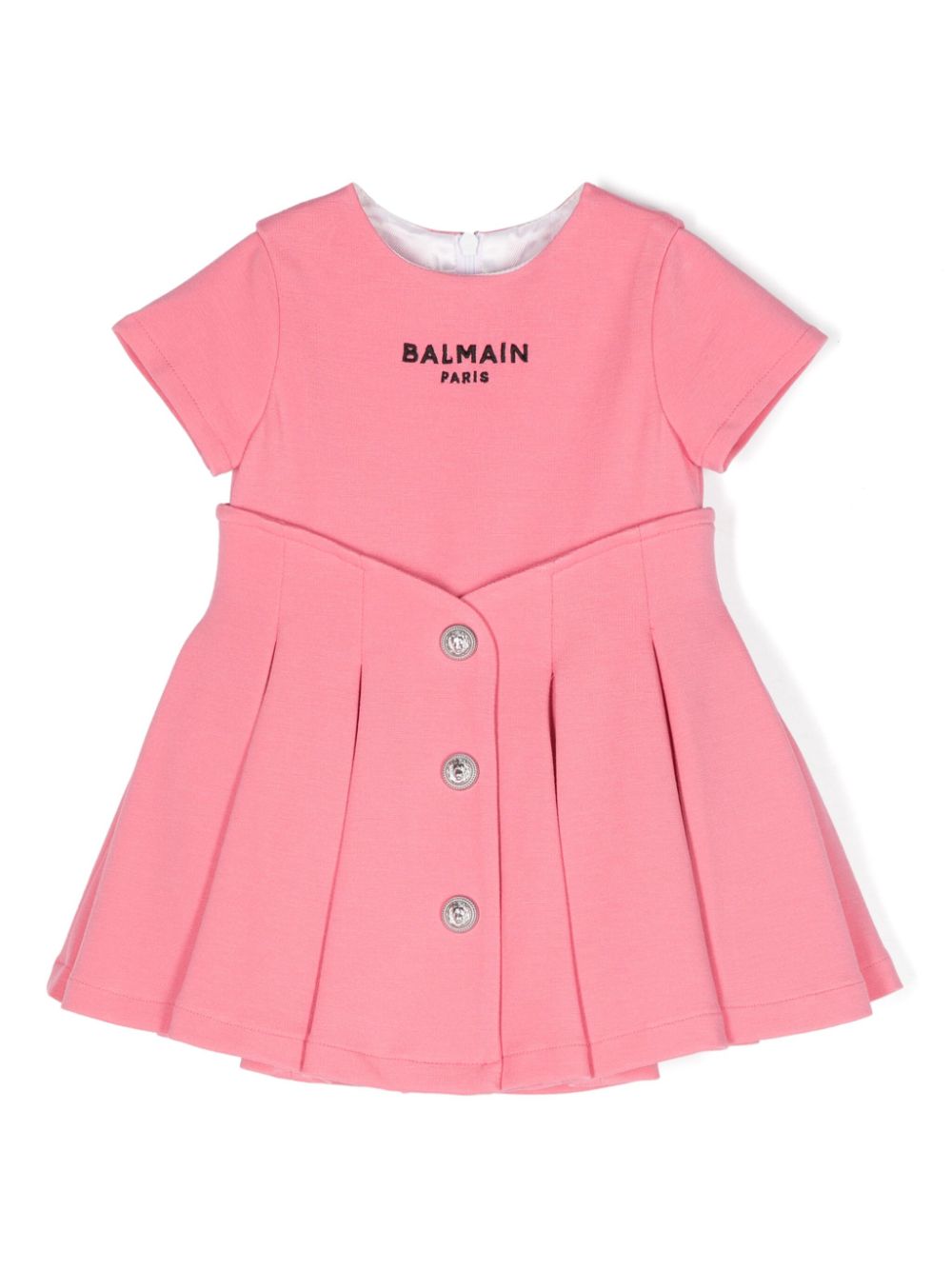 Embroidered-logo dress set - Pink