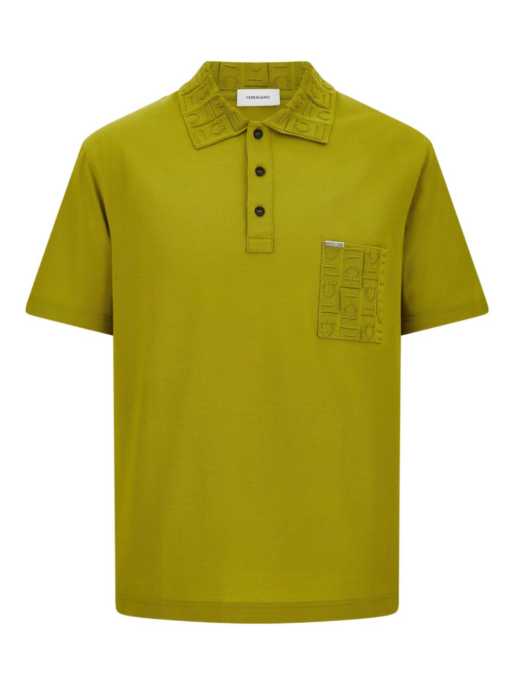Gancini-jacquard polo shirt - Green