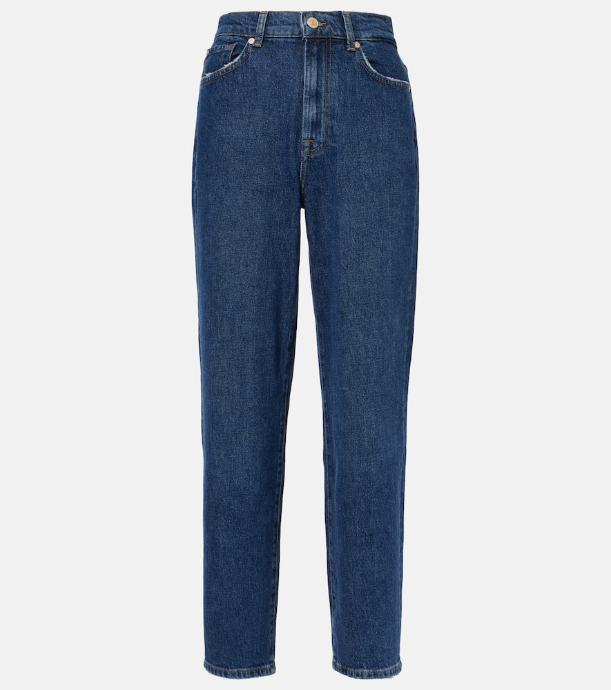 High-rise cropped straight jeans