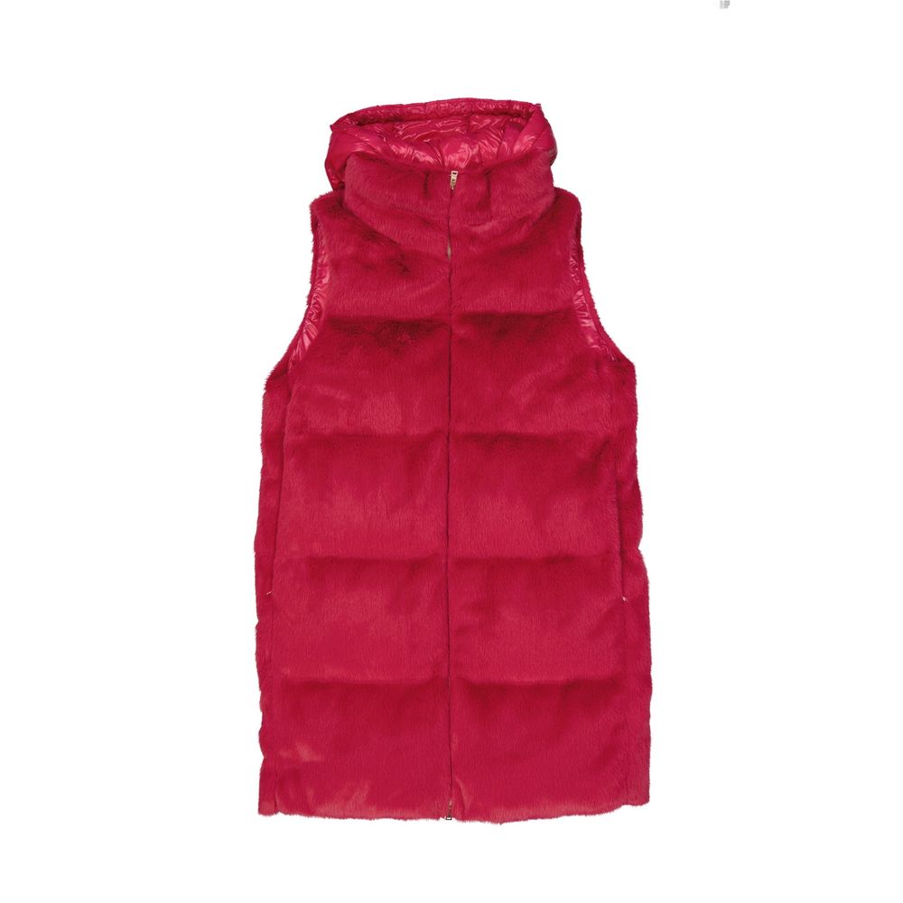 Quilted Down Vest — Red
