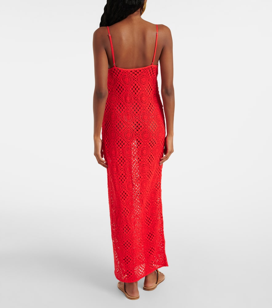 Rayure crochet cotton maxi dress