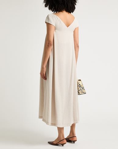Woman Midi dress Beige Size 8 Modal, Polyester