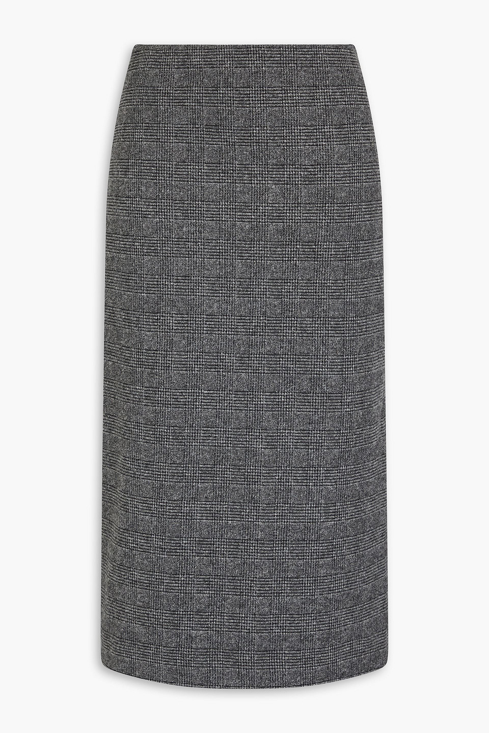 Prince of Wales checked cotton-blend midi skirt - Black - US 0