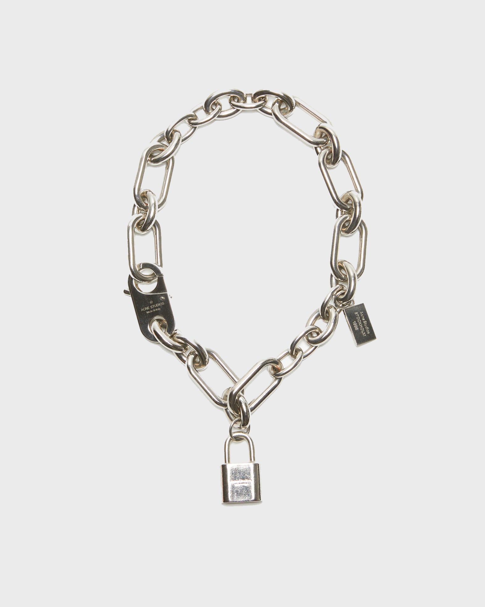 Acne Studios Padlock Chain Bracelet Silver ONESIZE