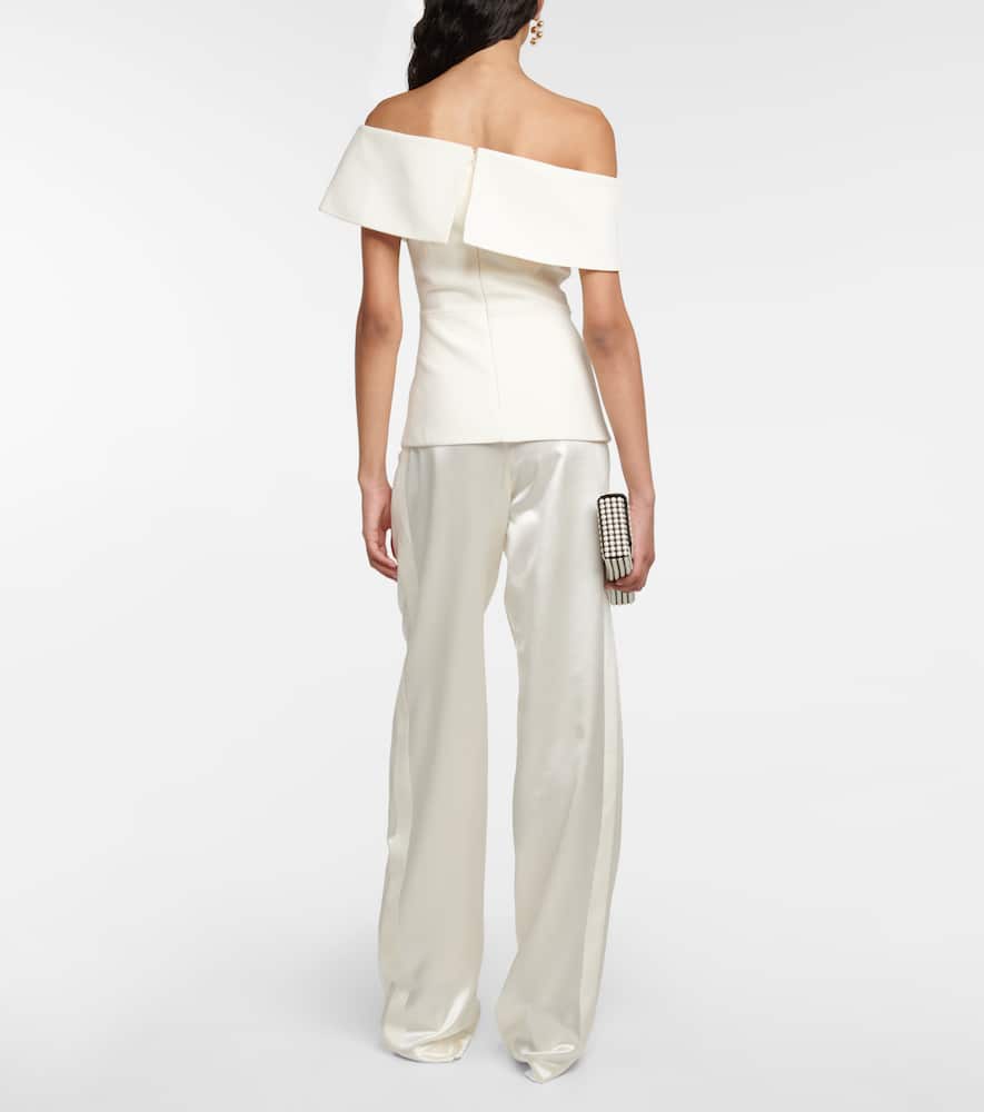 Bridal Eimear off-shoulder crêpe top