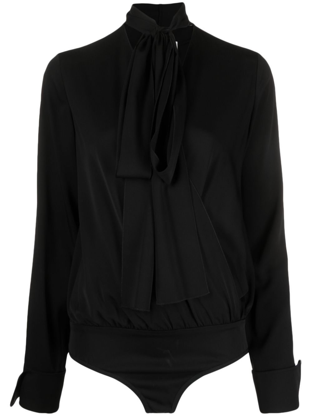Bow-detail body blouse - Black