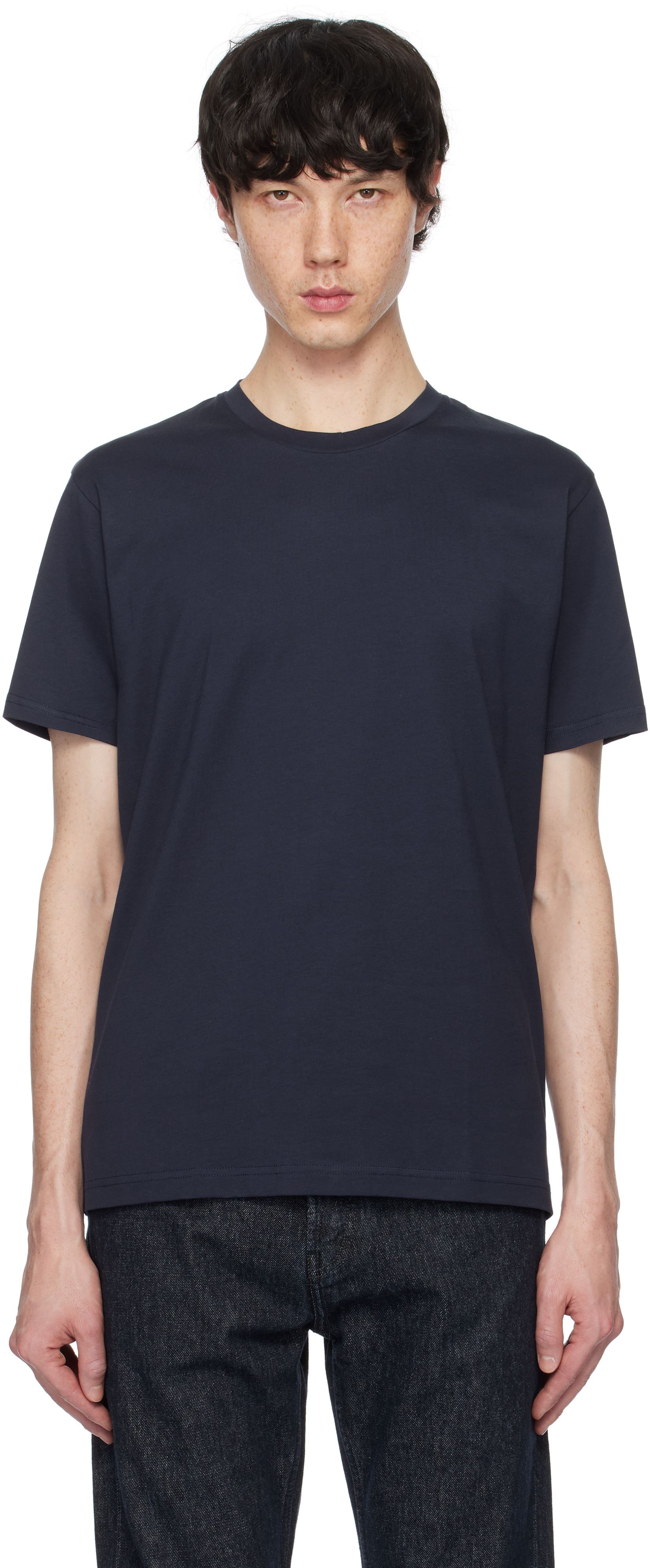 Sunspel Navy Riviera Midweight T-shirt
