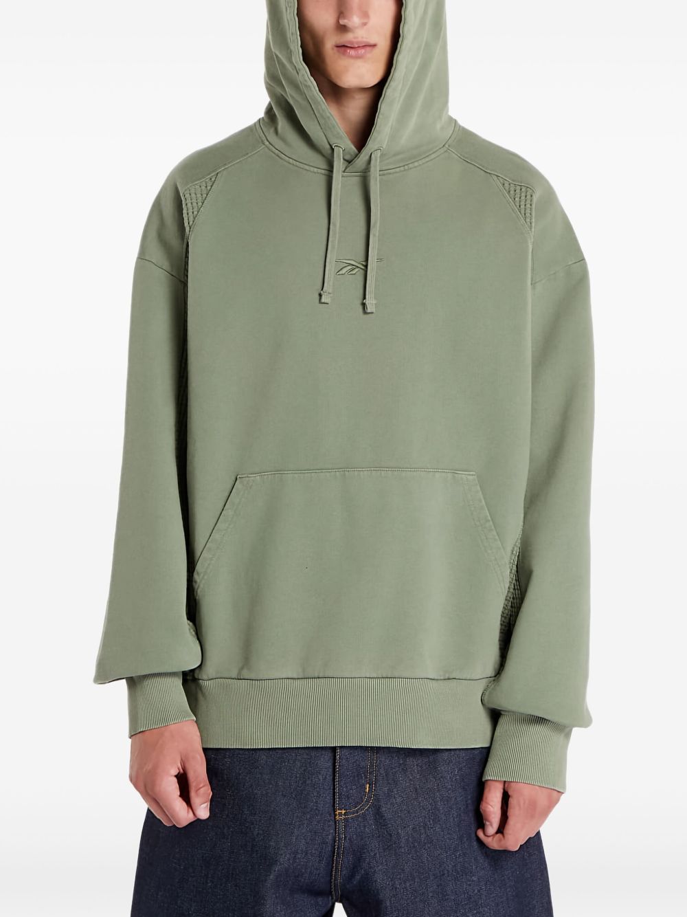 Logo-embroidered hoodie - Green